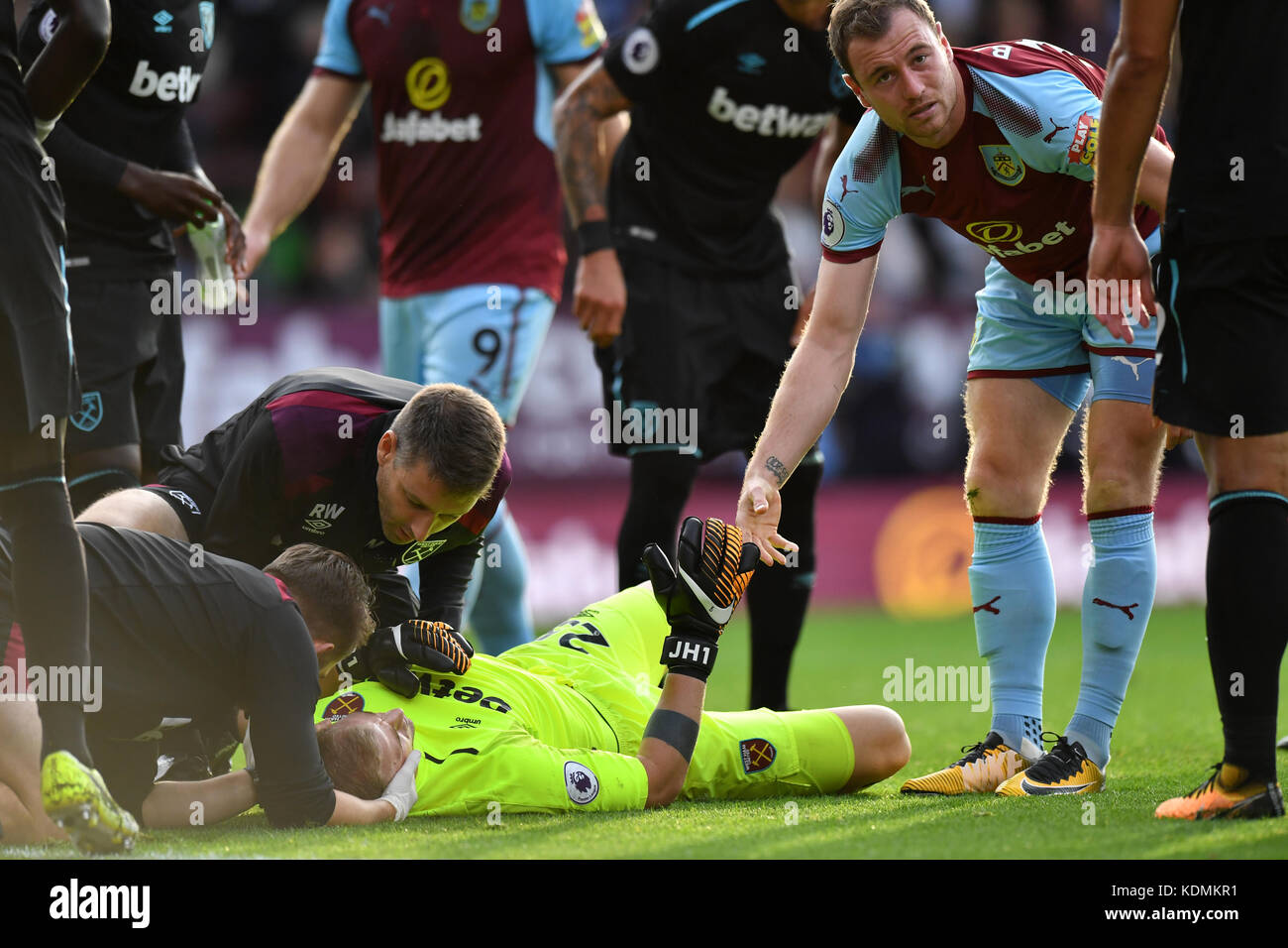 West Ham United Goalkeeper Joe Hart And Burnley S Ashley Barnes