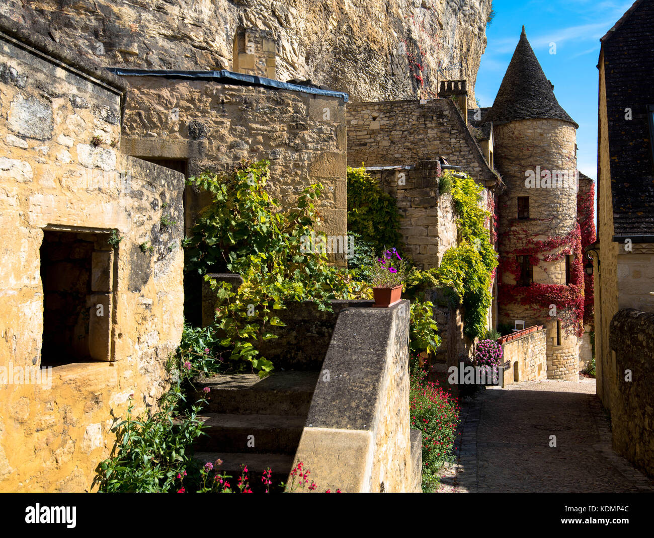 Beautiful village of La Roque Gageac in the Dordogne in france Stock Photo