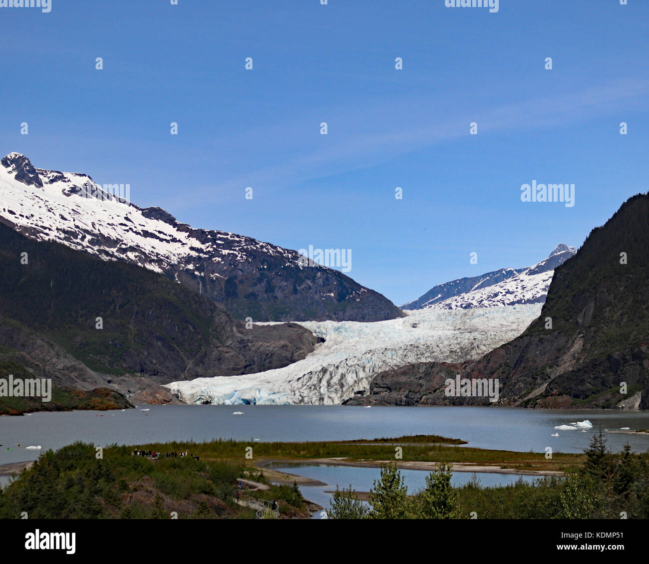 Mendenhall glacier Recreational Area in the Tongass National Forest, Juneau, Alaska Stock Photo