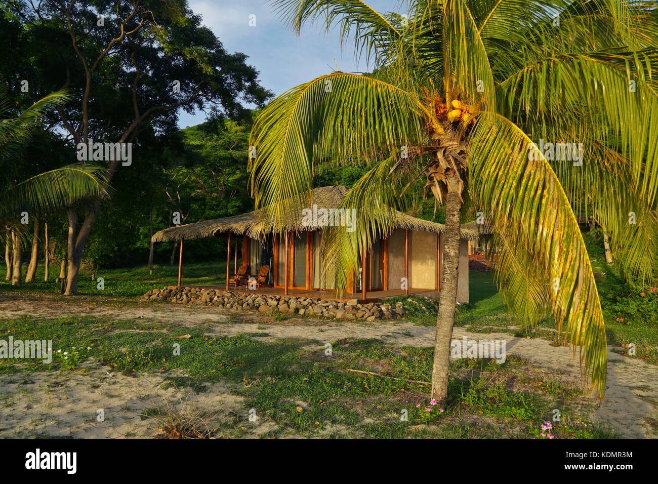 Bungalow villa in a tropical resort, Chatham Bay, Union Island, Grenadines, Caribbean Stock Photo