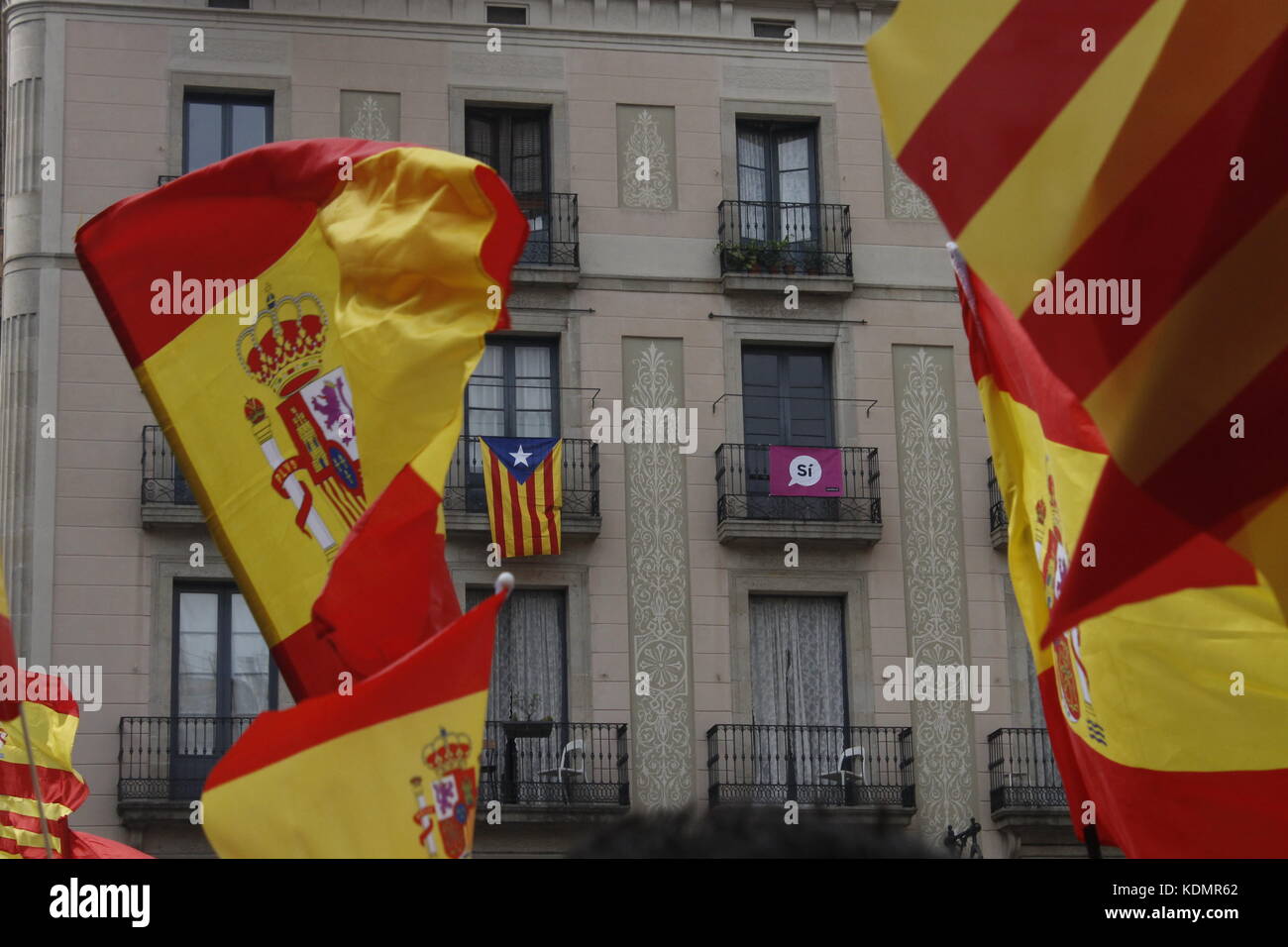 Barcelona, Spain. 30 Sep, 2017. Protest against Catalonia's independence referendum programmed fot 1st of October. Stock Photo