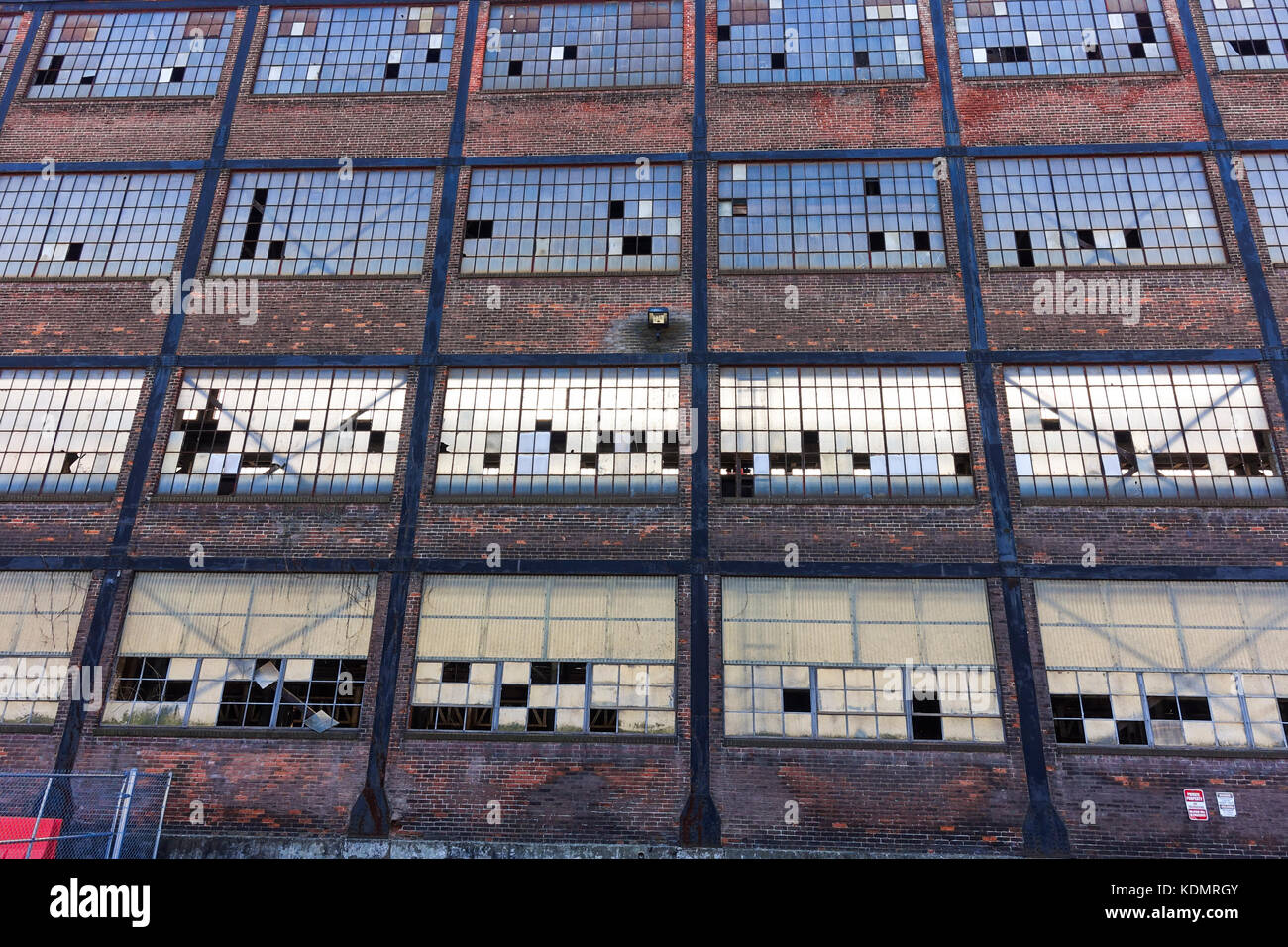 Window facade factory, Steelstacks, Bethlehem Steel Plant factory, Pennsylvania,, Abandoned rusting remains, now arts and events centre, USA. Stock Photo