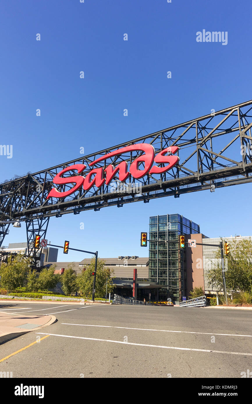 Sands Casino and Resort on the grounds of the old Bethlehem Steel Factory, Pennsylvania, United states. Stock Photo