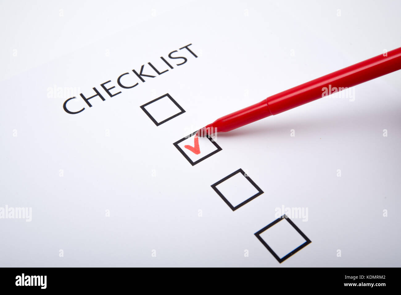 Checklist on white paper Stock Photo