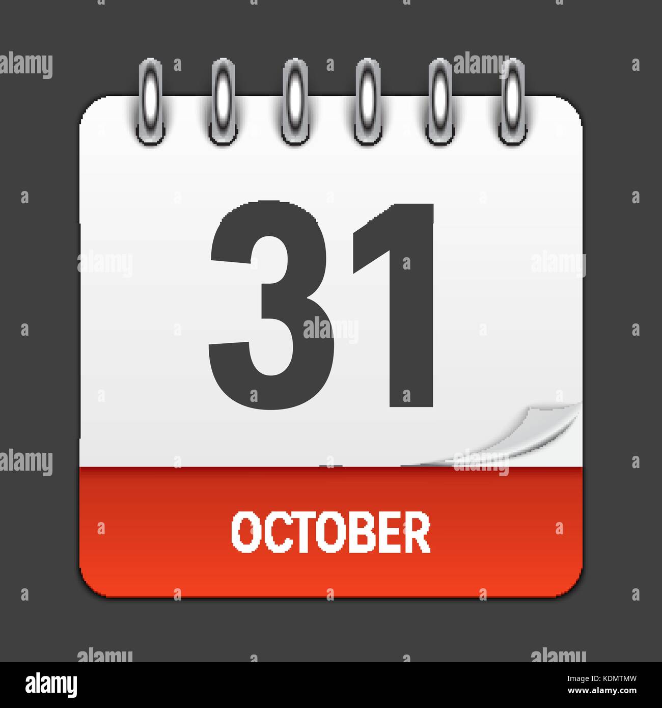 October 31 Calendar Daily Icon. Vector Illustration Emblem. Element of Design for Decoration Office Documents and Applications. Logo of Day, Date, Month and Holiday. Stock Vector