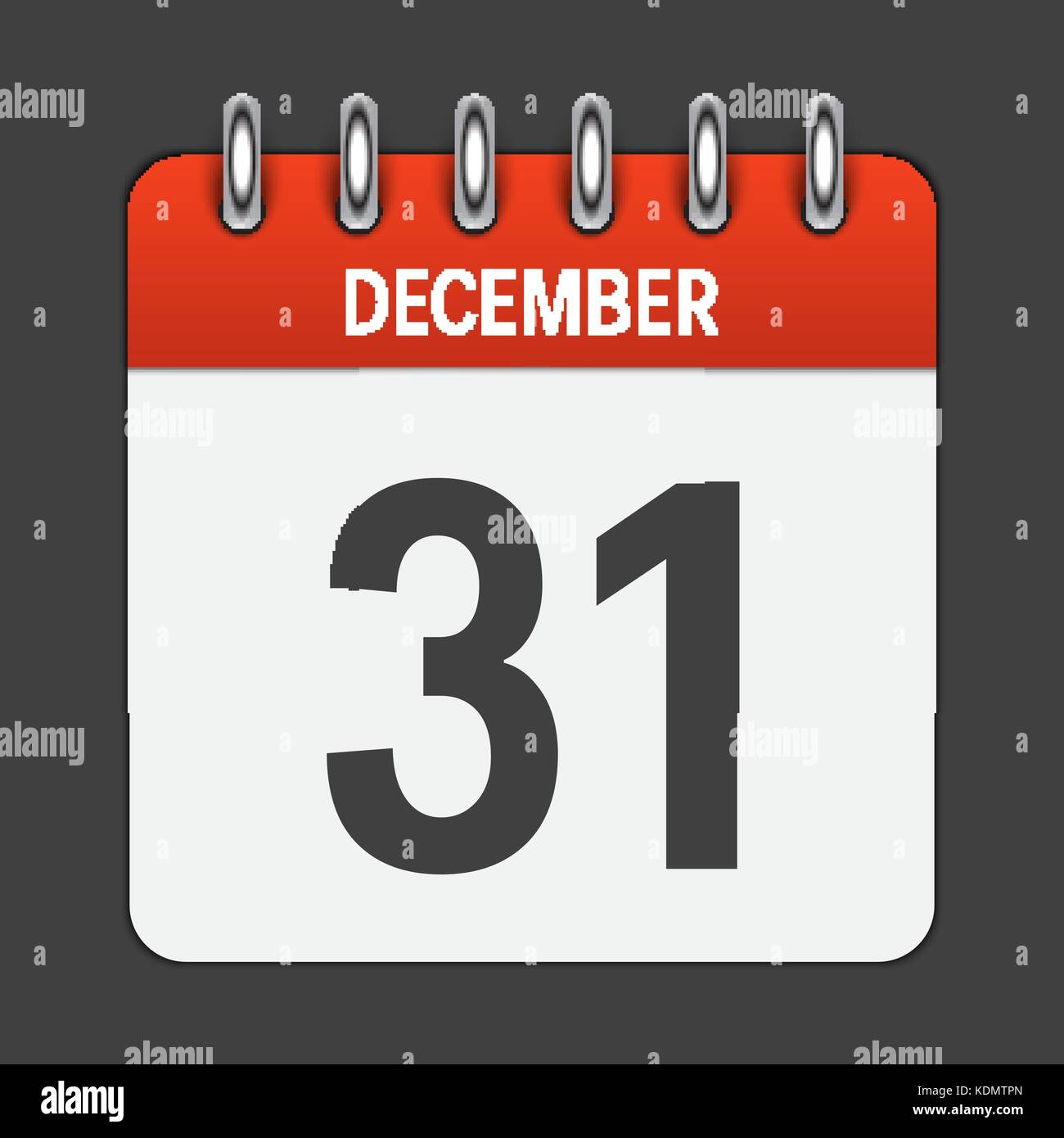 December 31 Calendar Daily Icon. Vector Illustration Emblem. Ele Stock