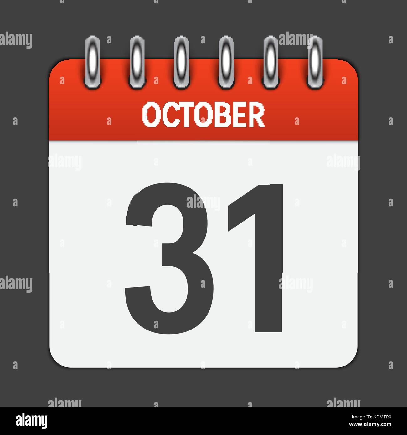 October 31 Calendar Daily Icon. Vector Illustration Emblem. Elem Stock Vector