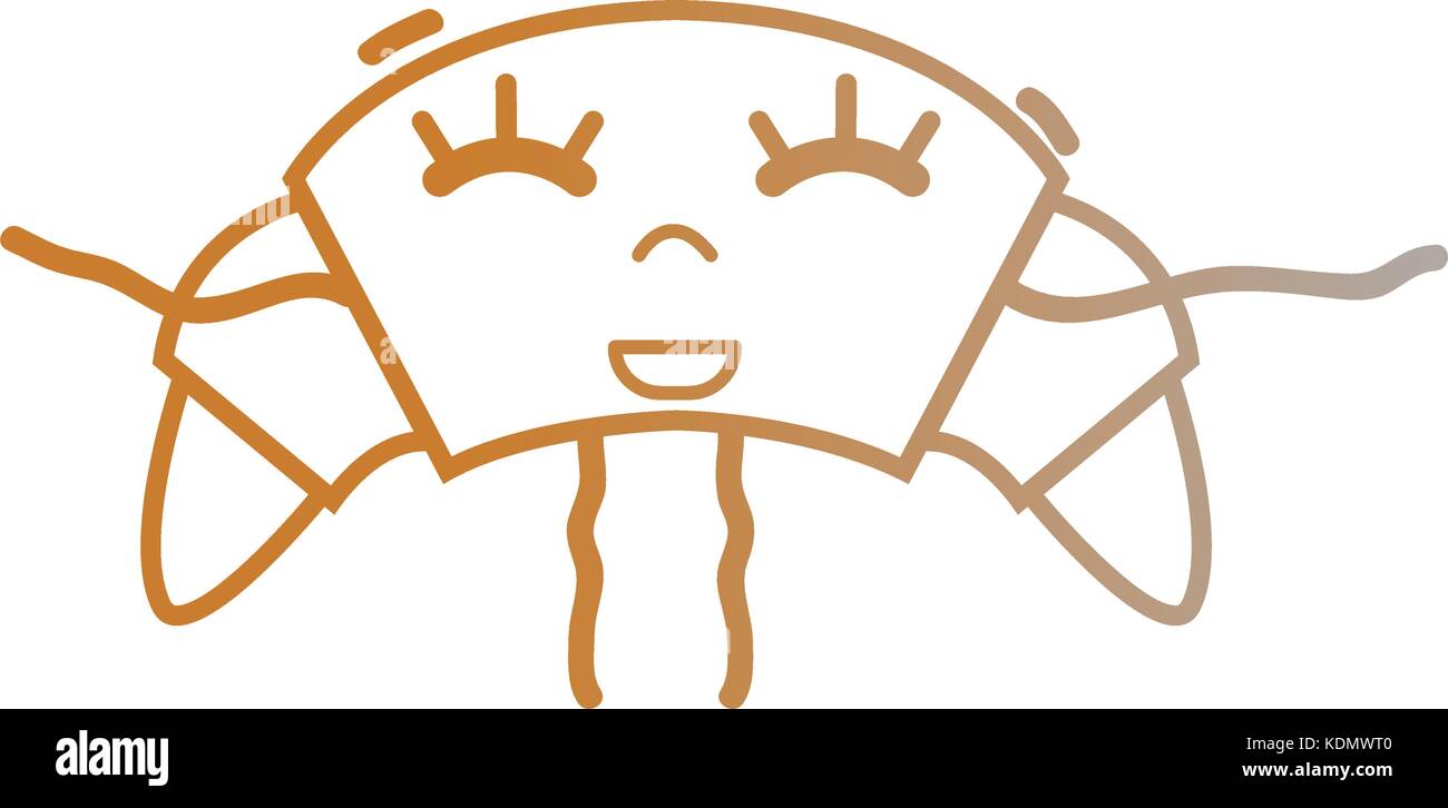 line kawaii cute happy croissant bread Stock Vector Image & Art - Alamy