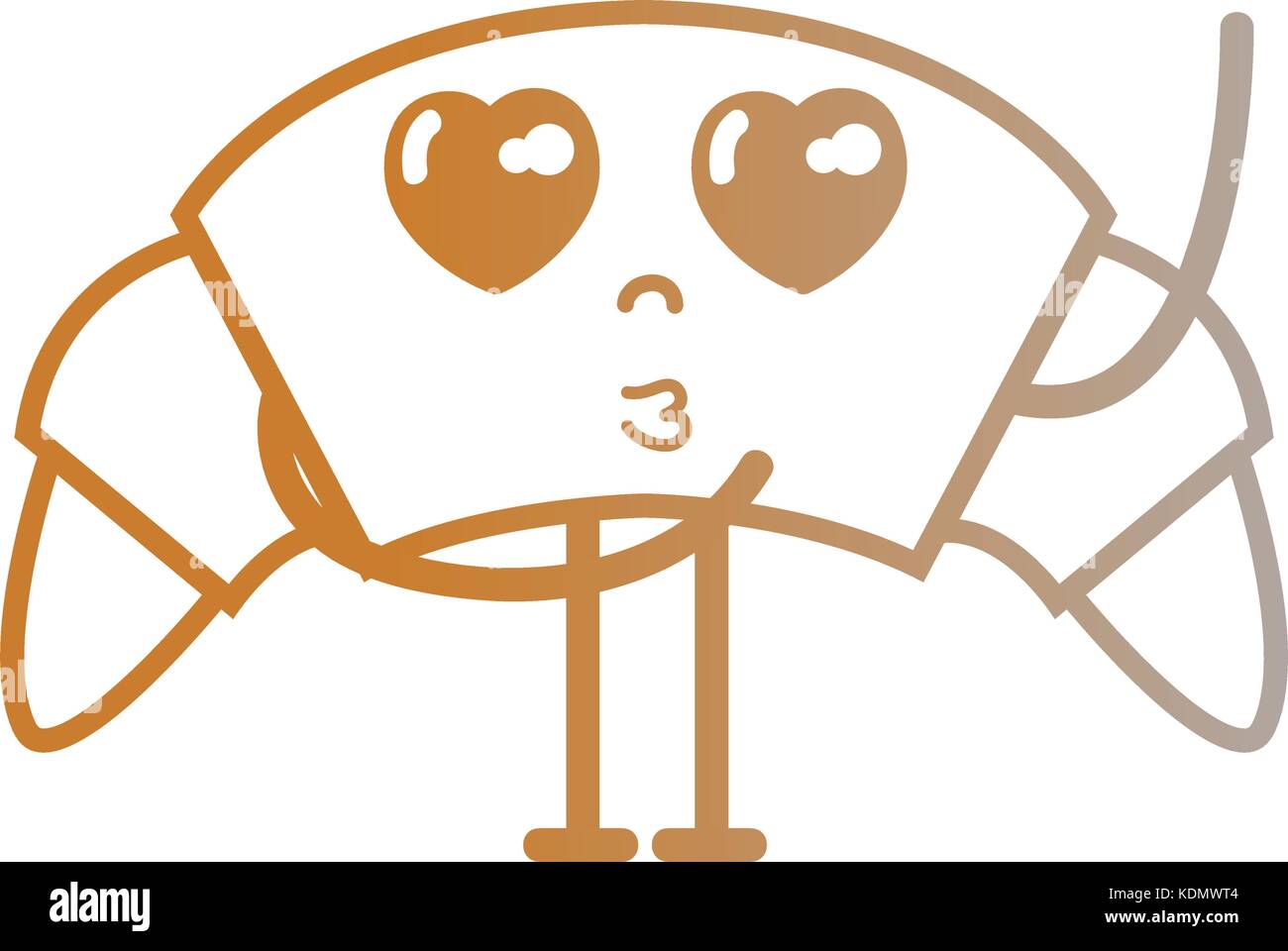 line kawaii cute happy croissant bread Stock Vector Image & Art - Alamy