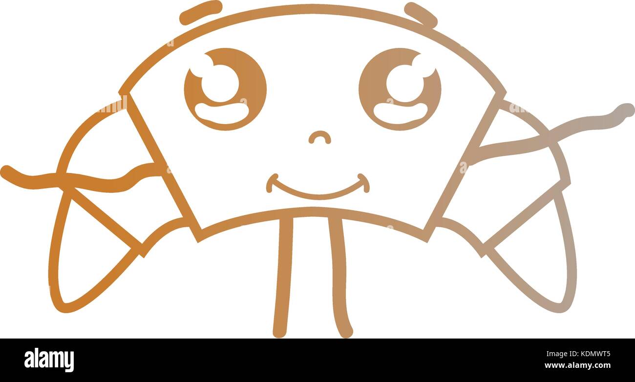 line kawaii cute happy croissant bread Stock Vector Image & Art - Alamy