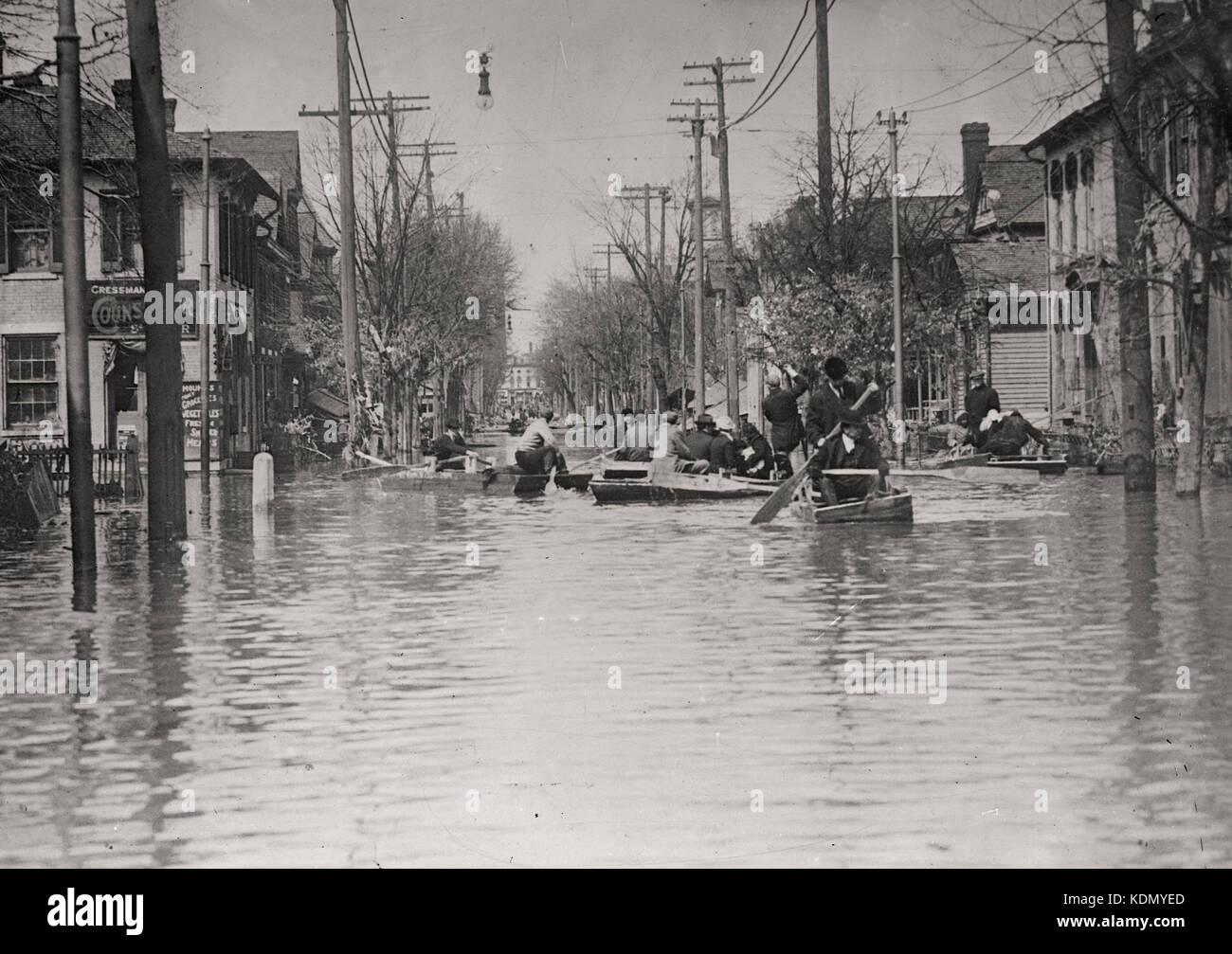 Rescue efforts during the Dayton, Ohio Flood of 1913 Stock Photo