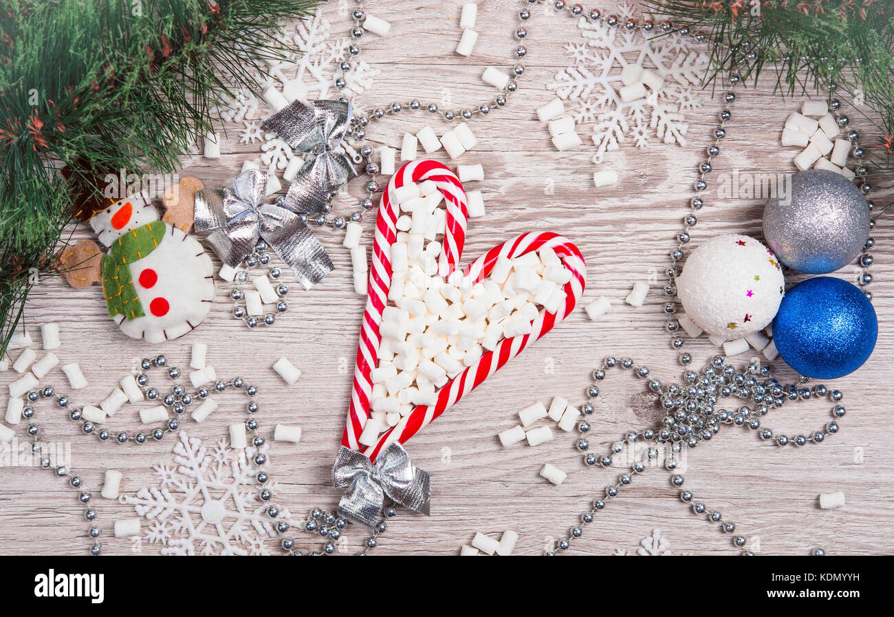Christmas set of lollipops and marshmallows Stock Photo Alamy