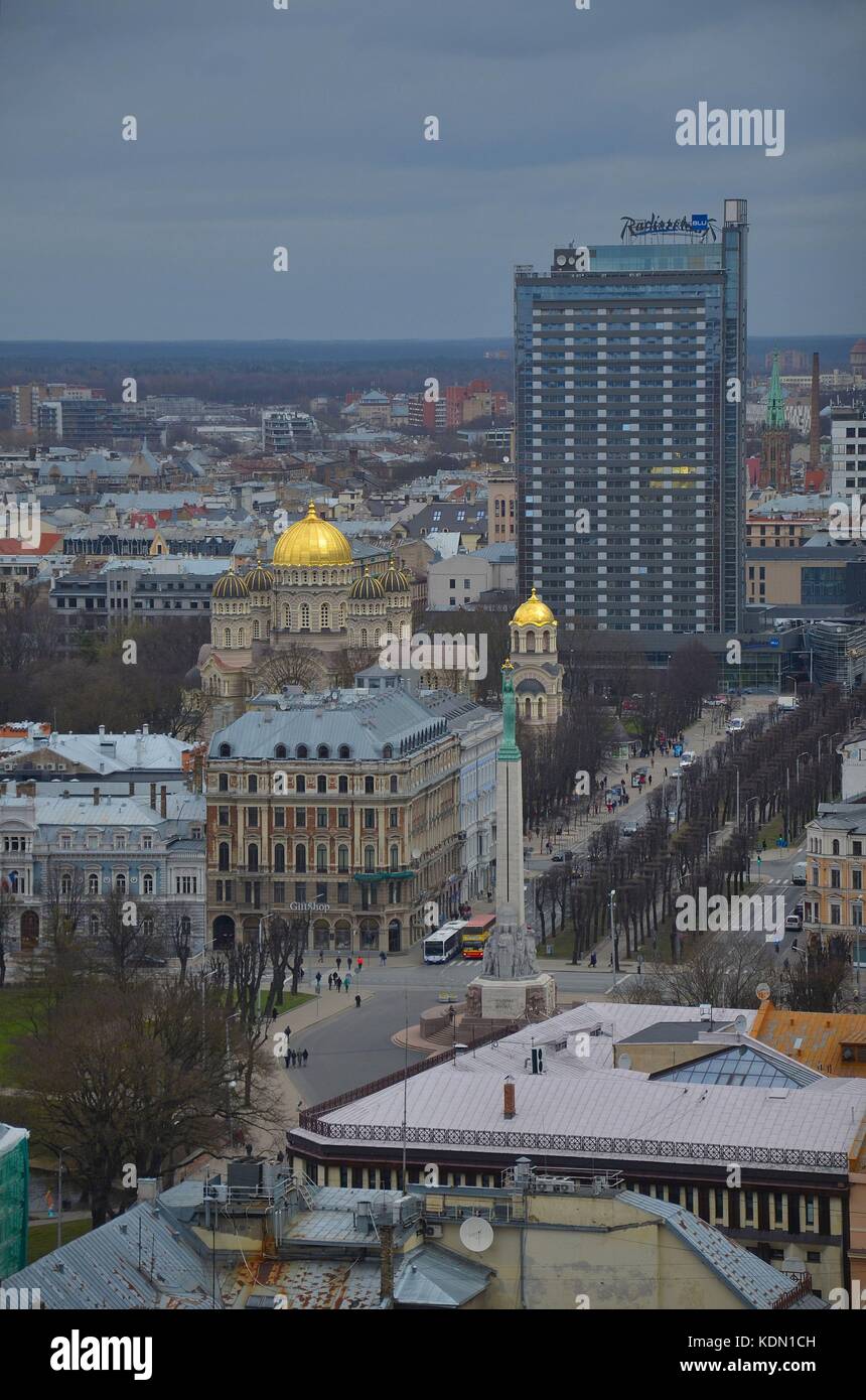 Blick auf die Altstadt von Riga (Lettland) Stock Photo