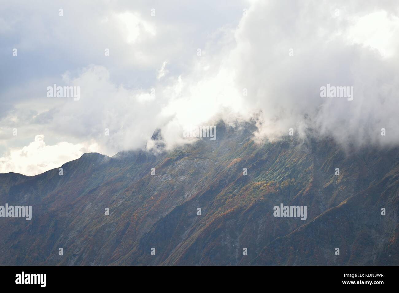 Autumn Landscape of vibrant colorful trees with mountain ranges in ...