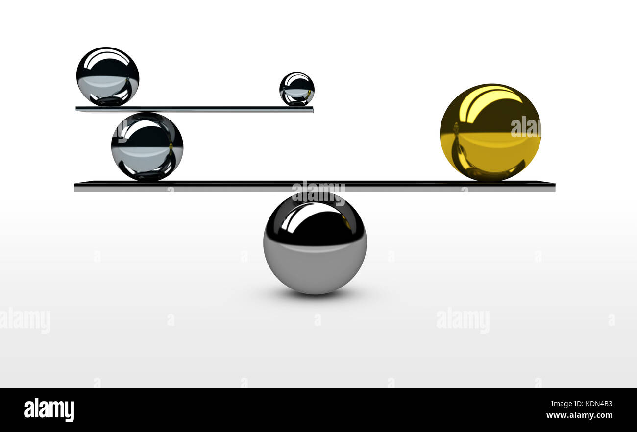 Balancing the perfect system, lifestyle and business balance concept 3D illustration. Stock Photo