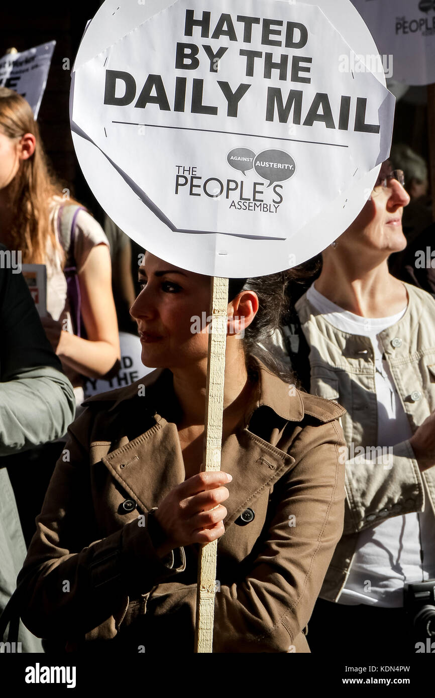 Protesters outside Daily Mail newspaper head offices in London, UK Stock Photo