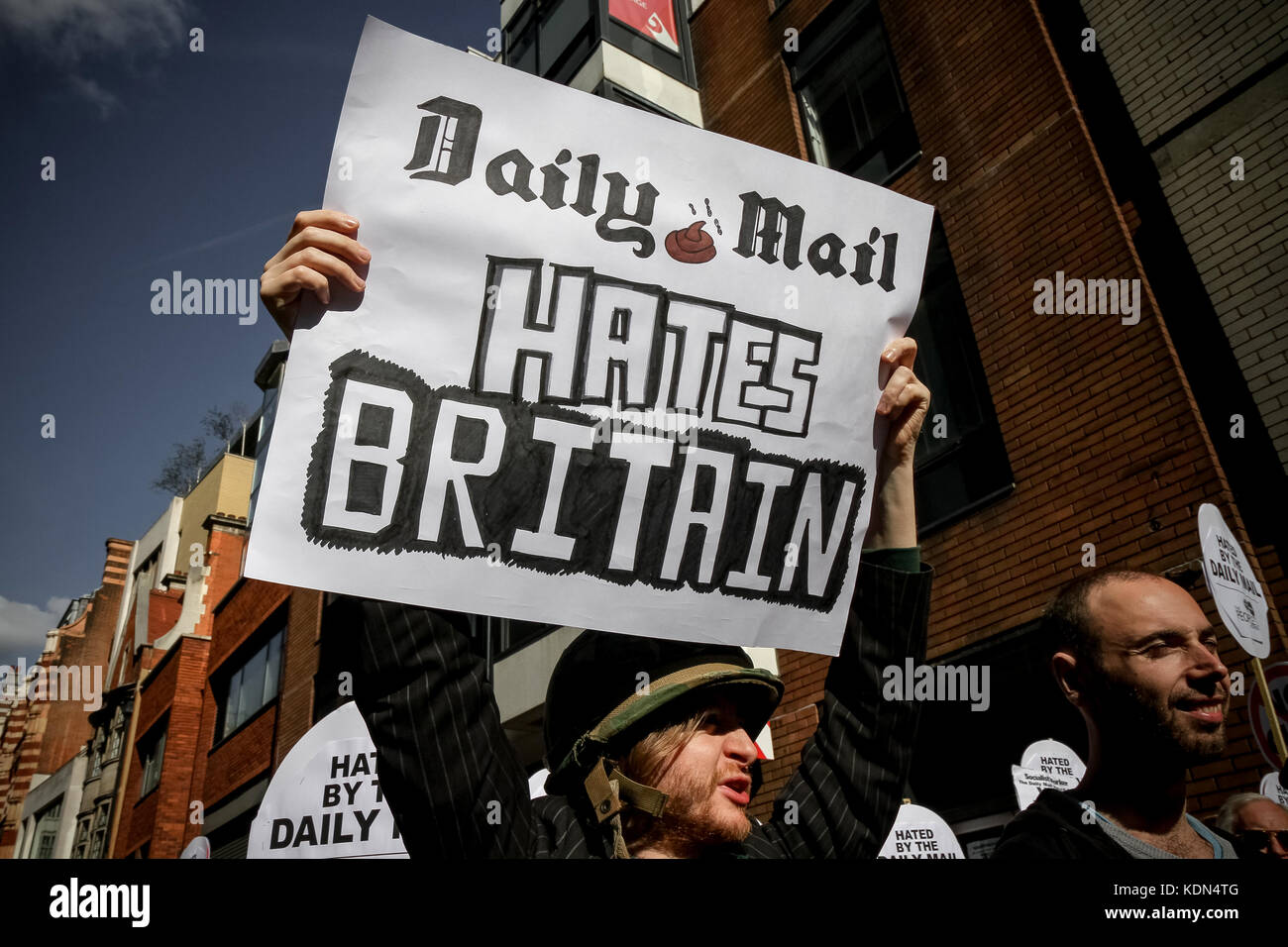 Protesters outside Daily Mail newspaper head offices in London, UK Stock Photo