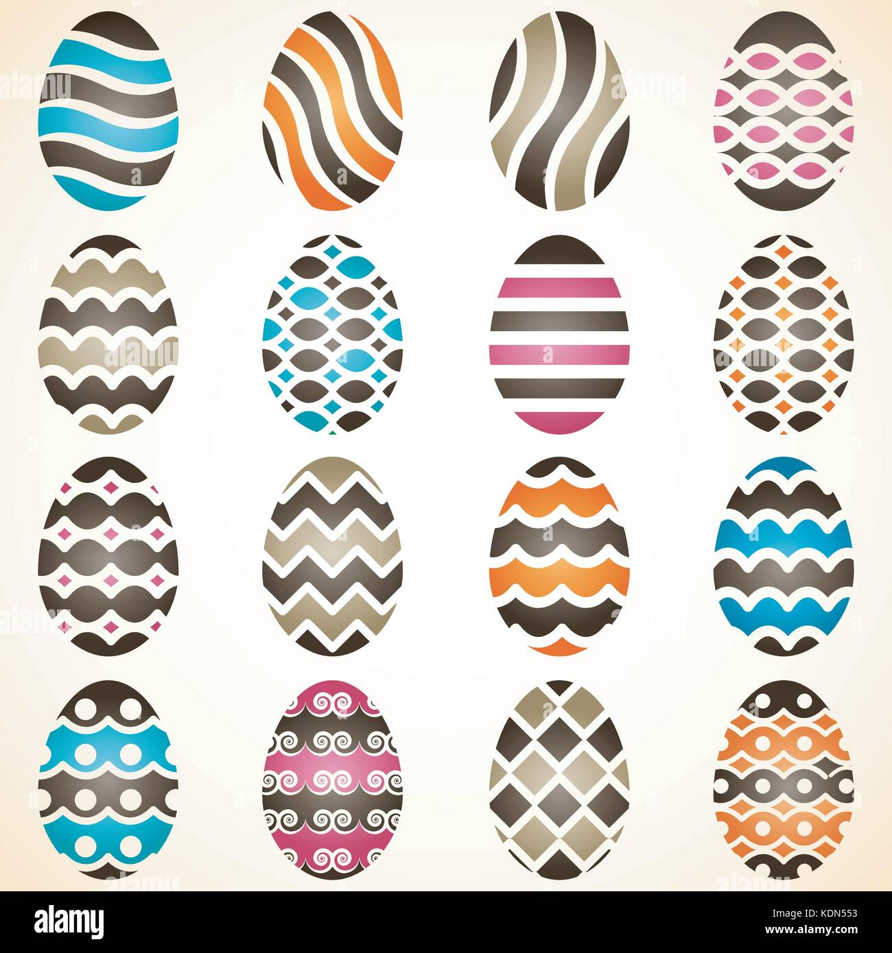 Collection of colorful vector easter eggs icons Stock Vector Image ...