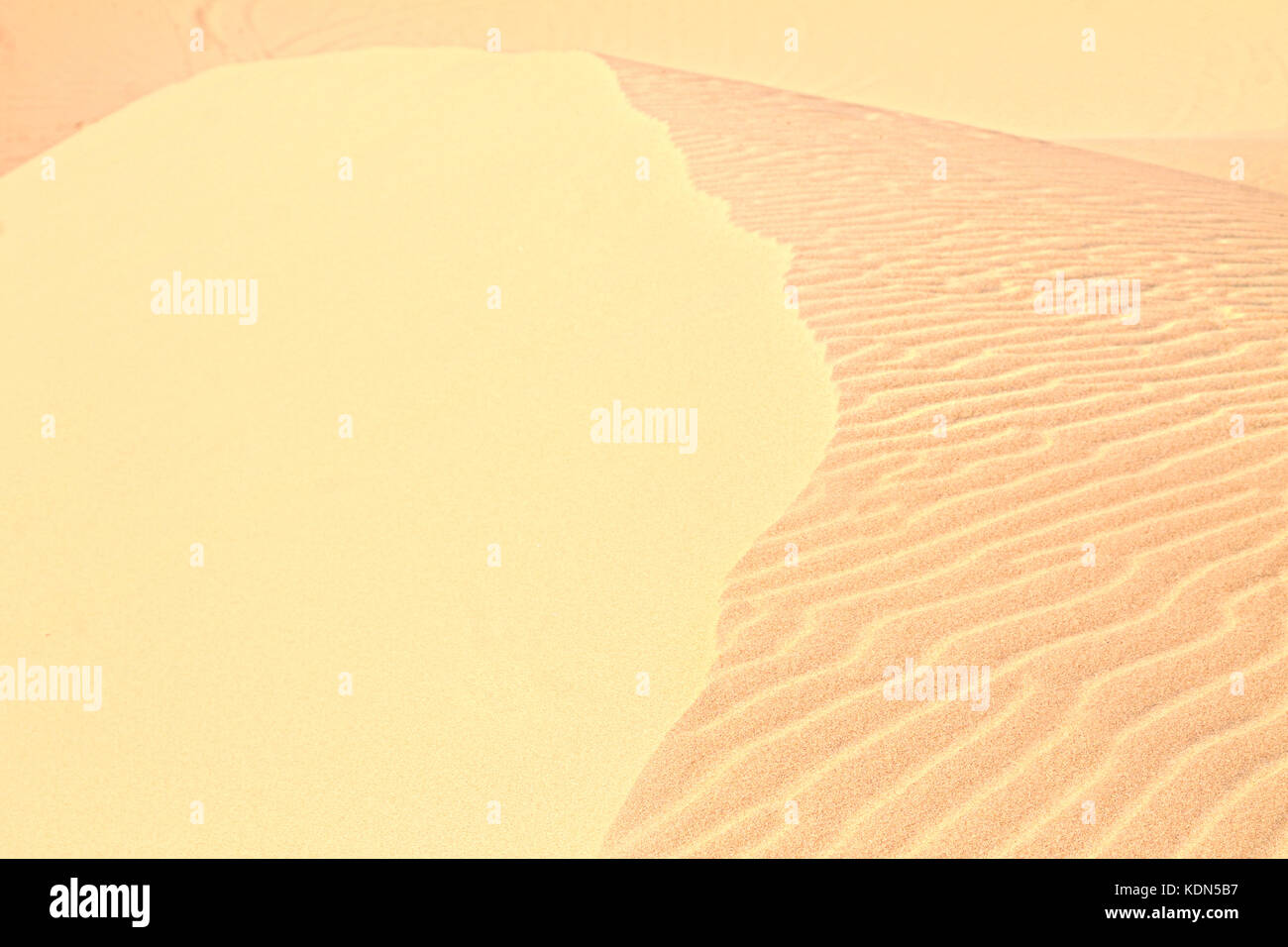 patterns in the sand dunes made by the wind movements Stock Photo