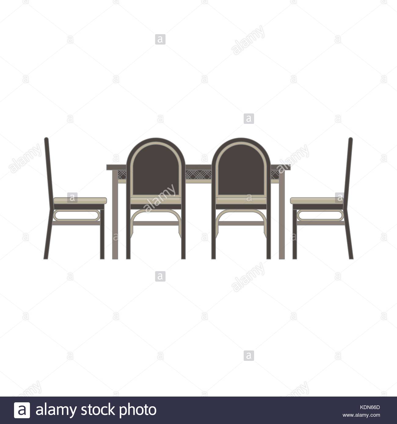 Vector table chair two flat icon isolated. Restaurant furniture side ... Vector table chair two flat icon isolated. Restaurant furniture side ...