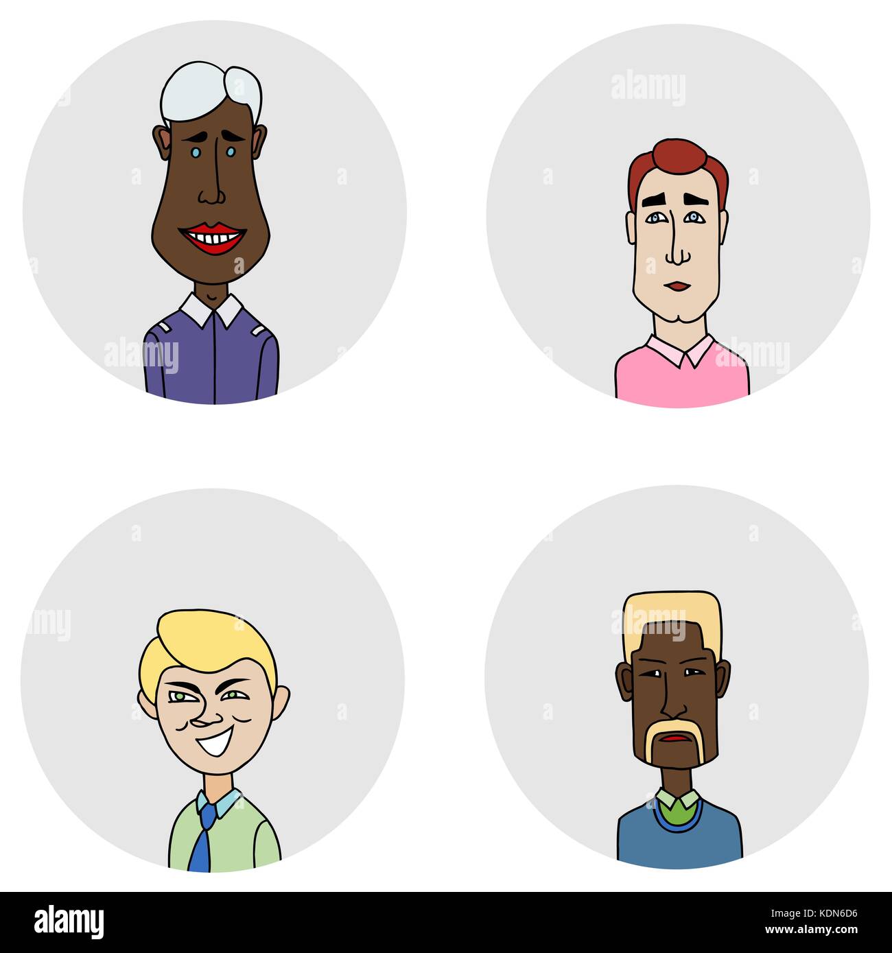 Colored Sketch people icons. Peoples hand-drawn round avatars isolated ...