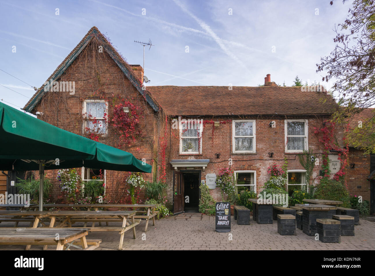 Bartons Mill public house in Old Basing village, Hampshire, UK Stock Photo