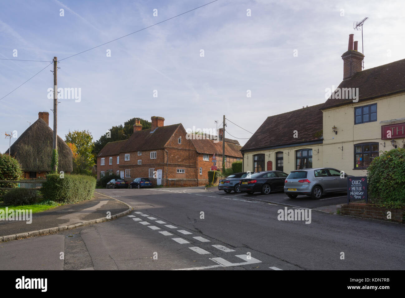 The Crown public house and cottages in Old Basing village, Hampshire, UK Stock Photo Alamy