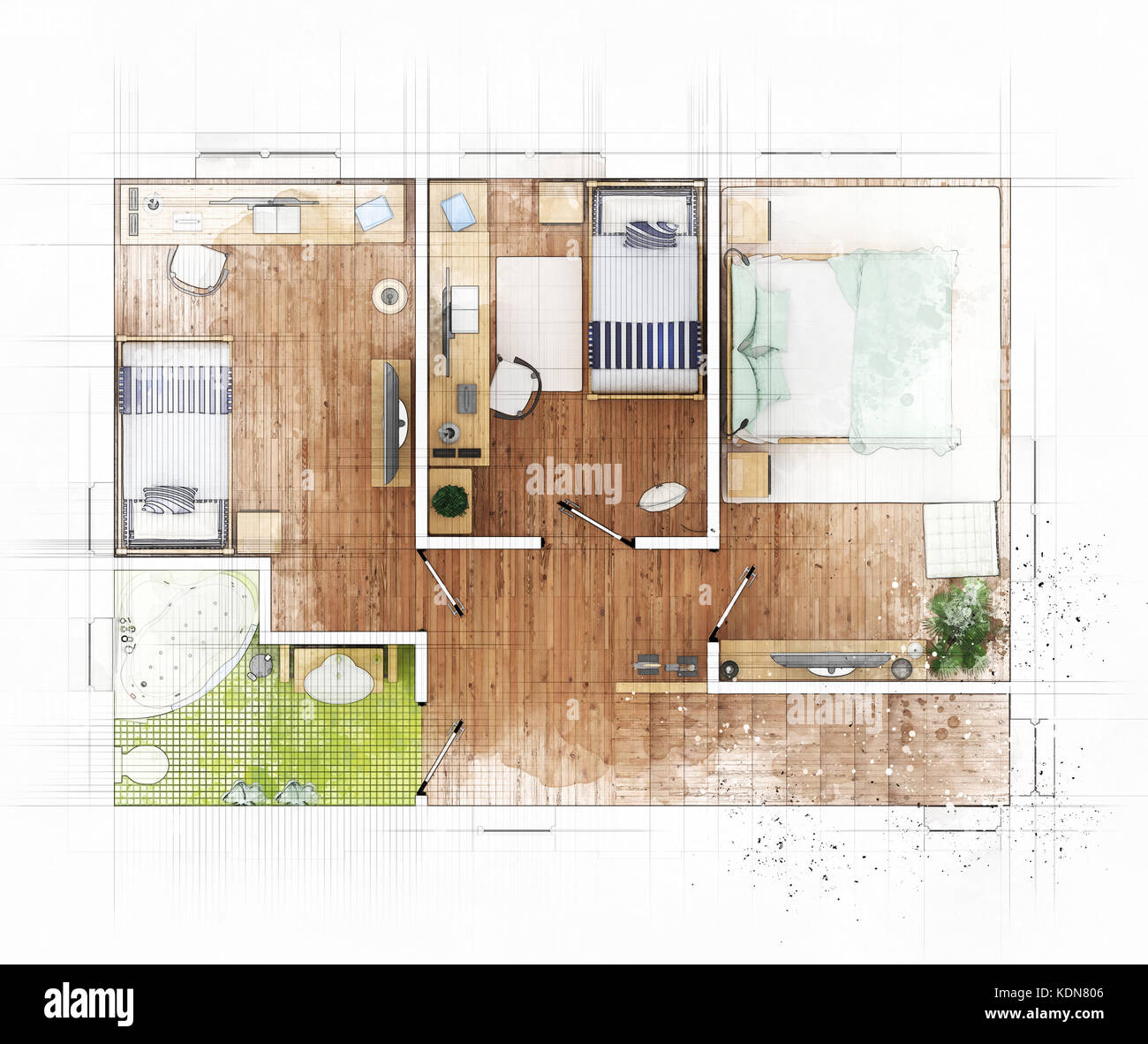 3D Floor Plan for Airbnb property based on hand sketch on Behance