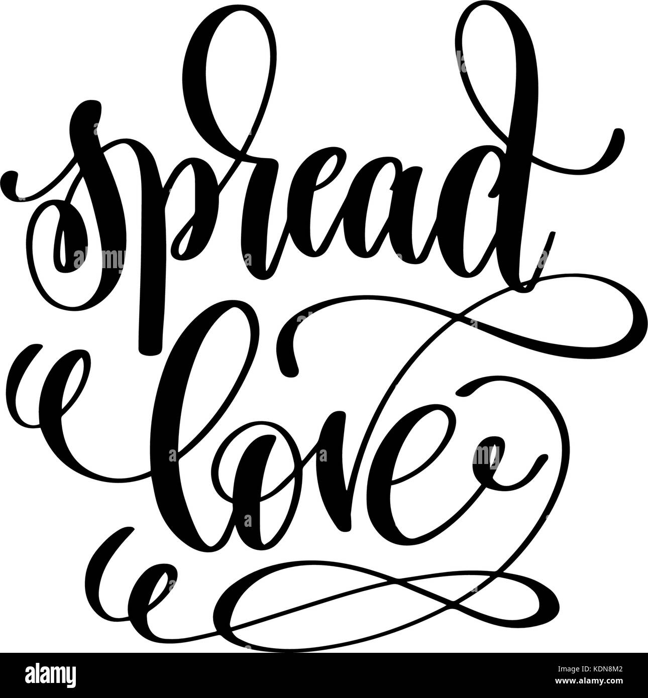 spread love hand lettering inscription positive quote Stock Vector