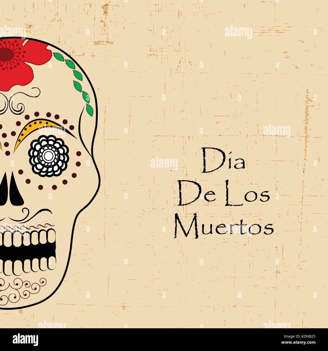 illustration of Dia De los Muertos background Stock Vector