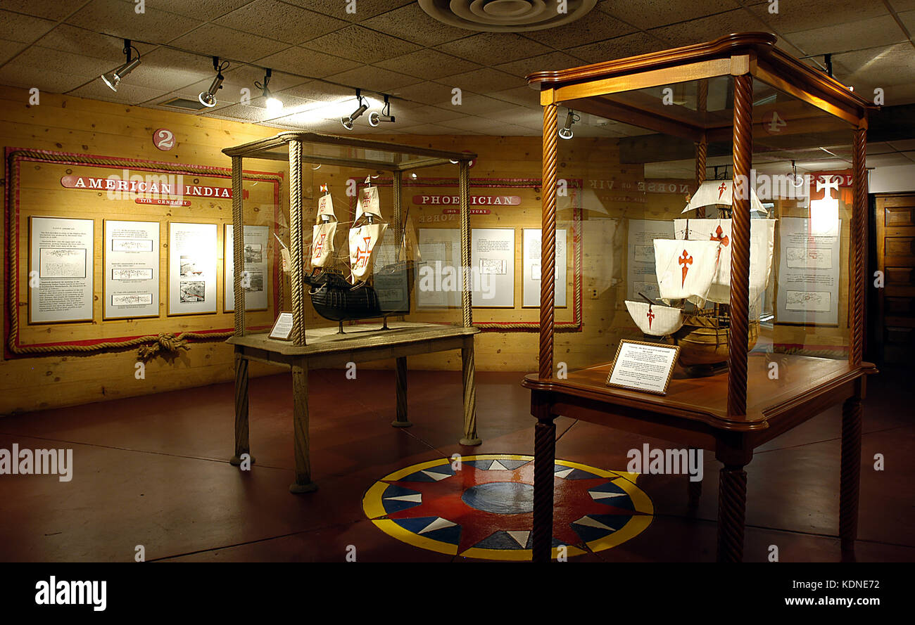 Interior of historical Dighton Rock Museum - Berkley, Massachusetts, USA Stock Photo