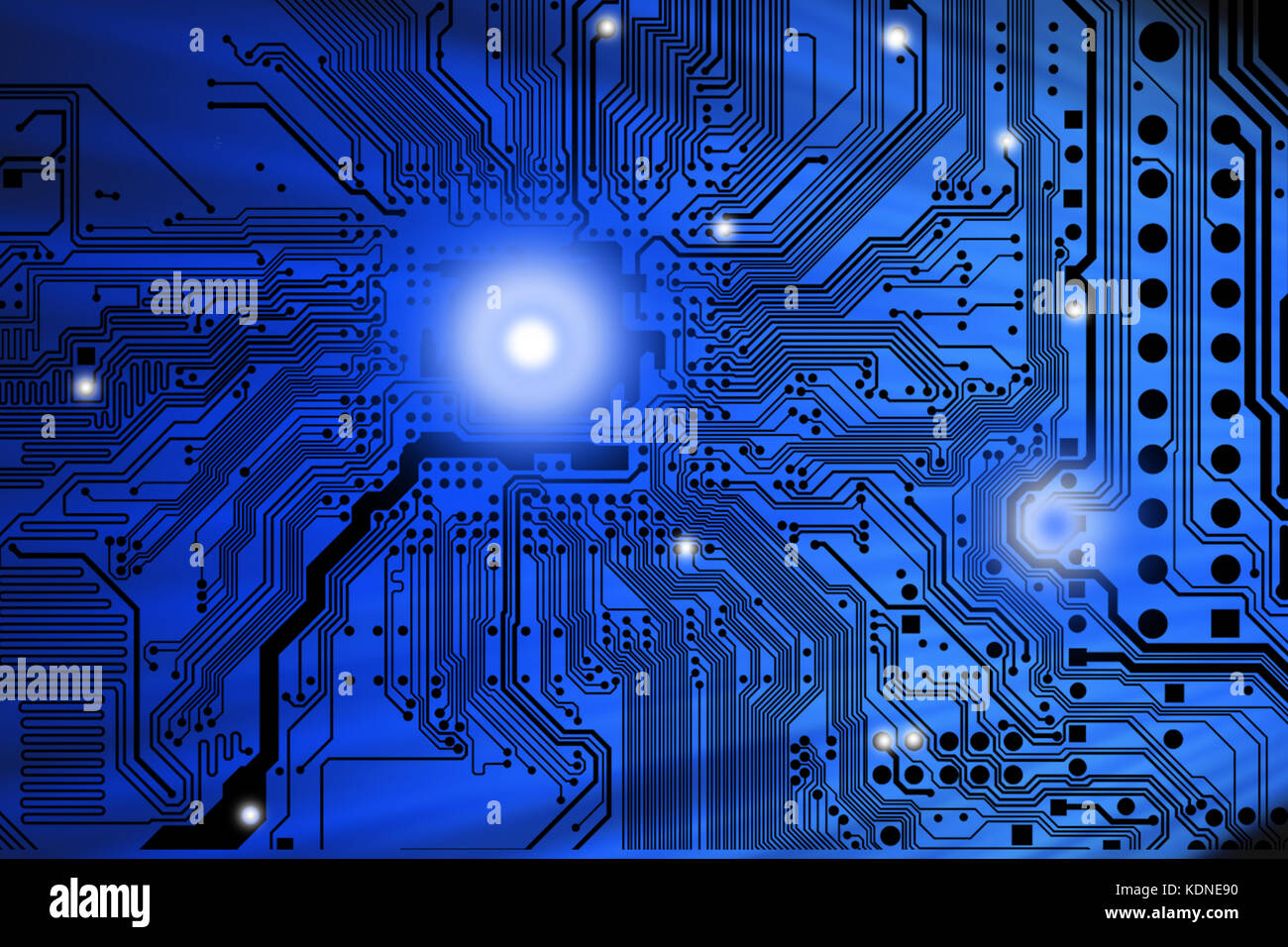 Computer motherboard or electronic circuit board close-up Stock Photo