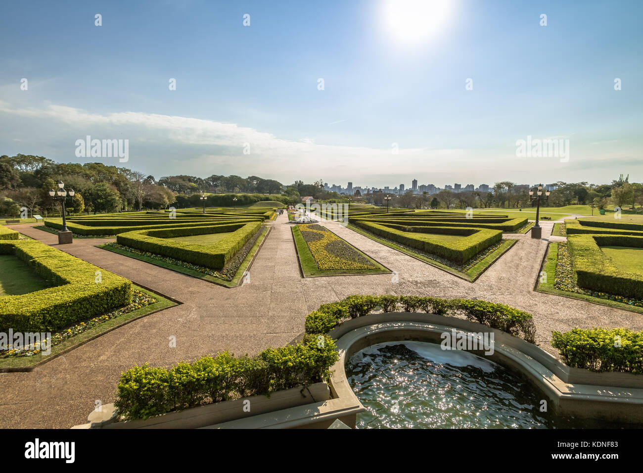French Gardens of Curitiba Botanical Garden - Curitiba, Parana, Brazil Stock Photo