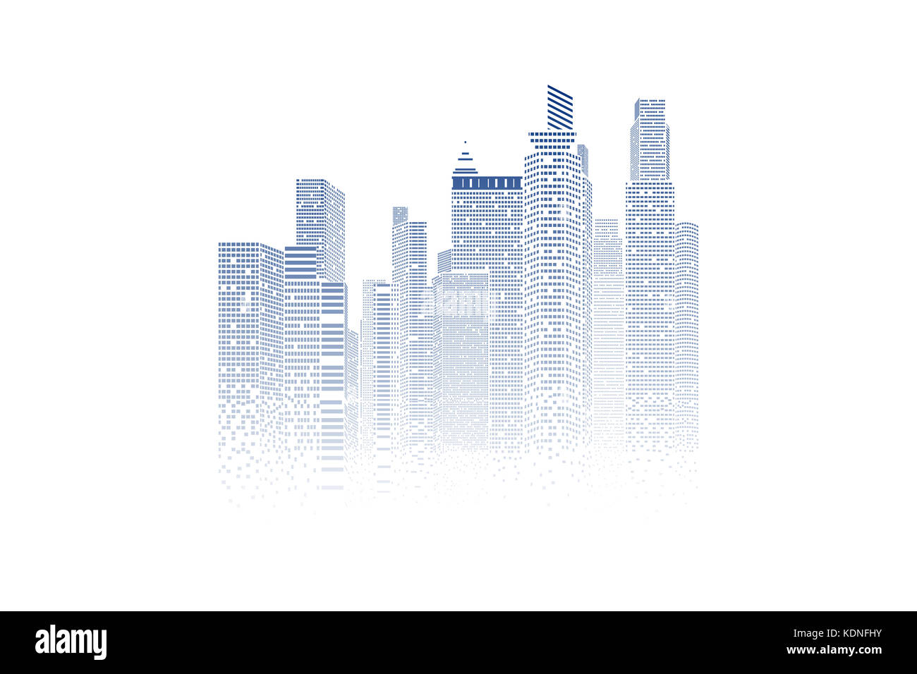 Building and City Illustration, City scene on white background Stock ...