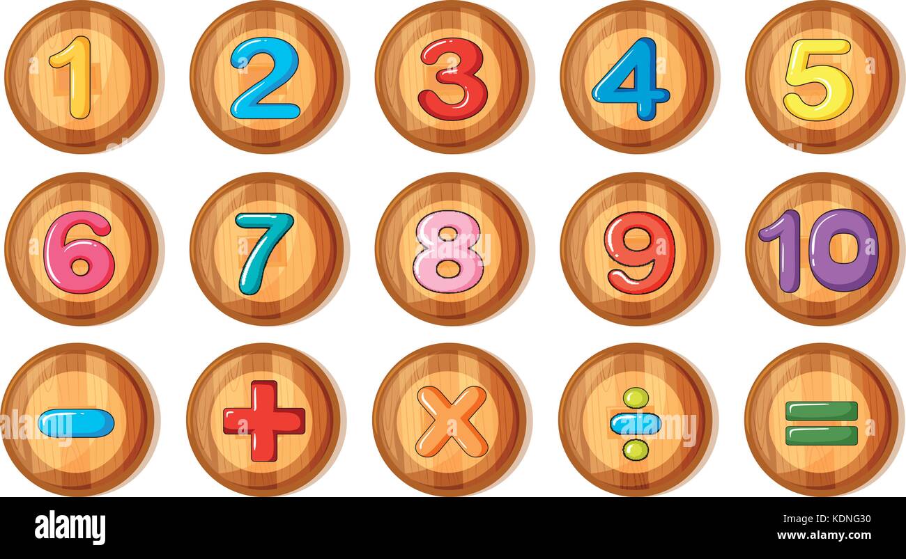 One two three four - badges with numbers Vector Image