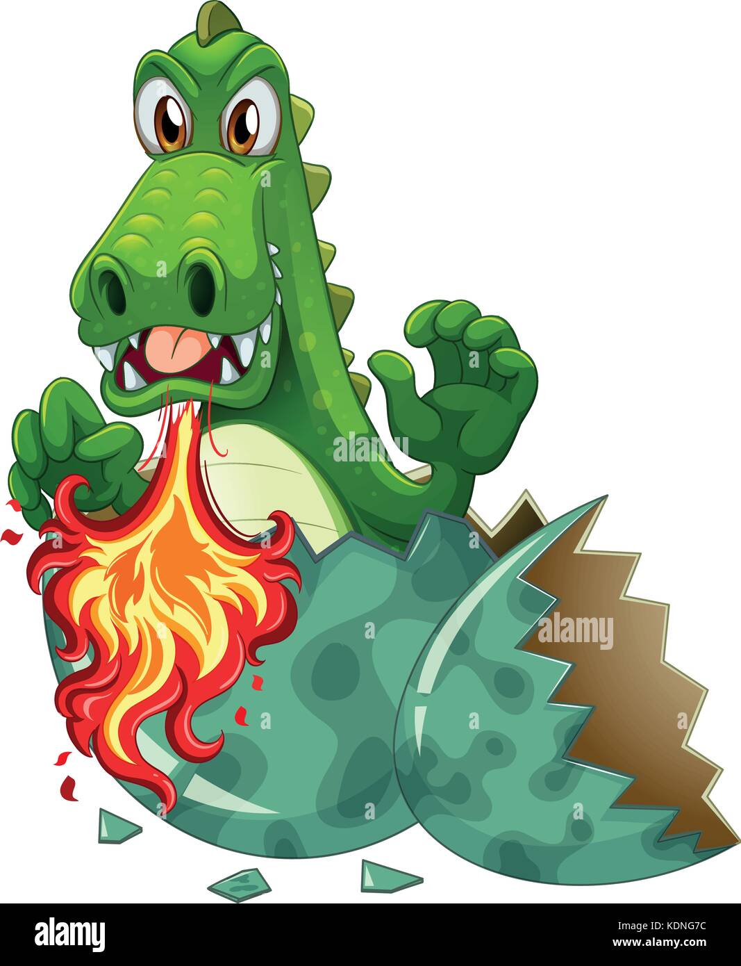 Dragon Exploding Cartoon Dragon blowing fire in eggshell illustration Stock Vector Image & Art ...