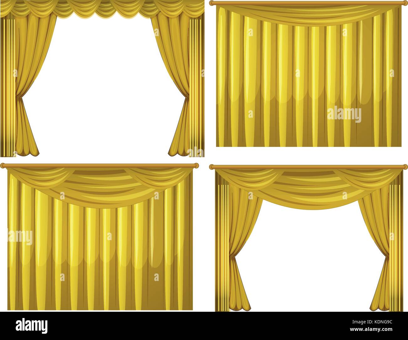 Yellow stage curtain background Stock Vector Images Alamy