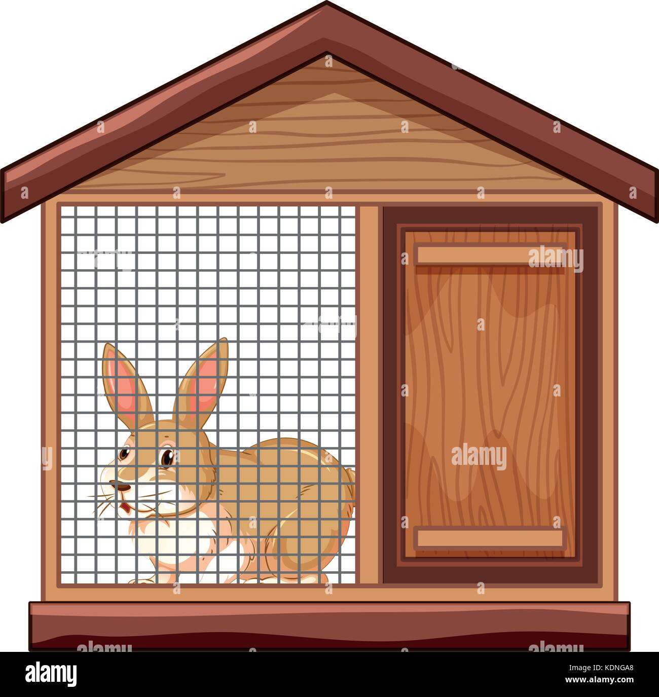 Cute rabbit in cage illustration Stock Vector Image & Art Alamy