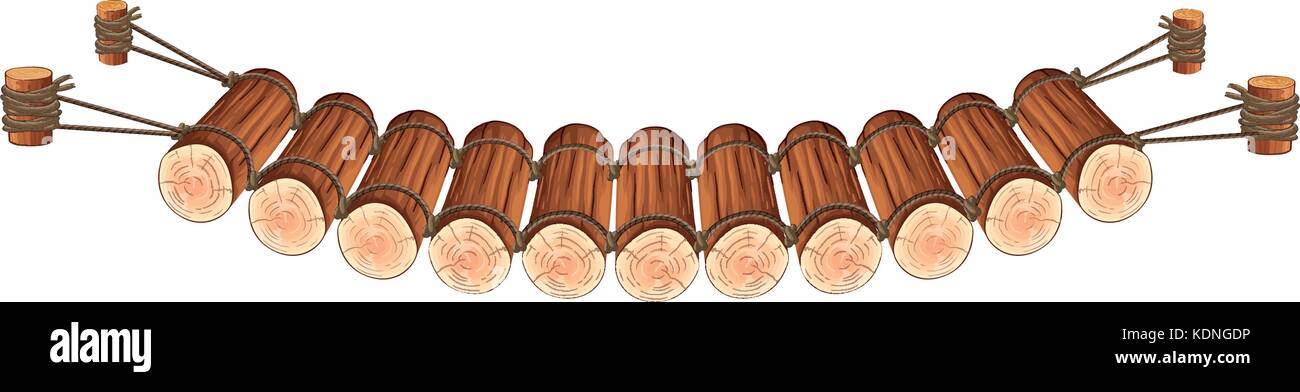 Wooden bridge attached to rope illustration Stock Vector Image & Art ...