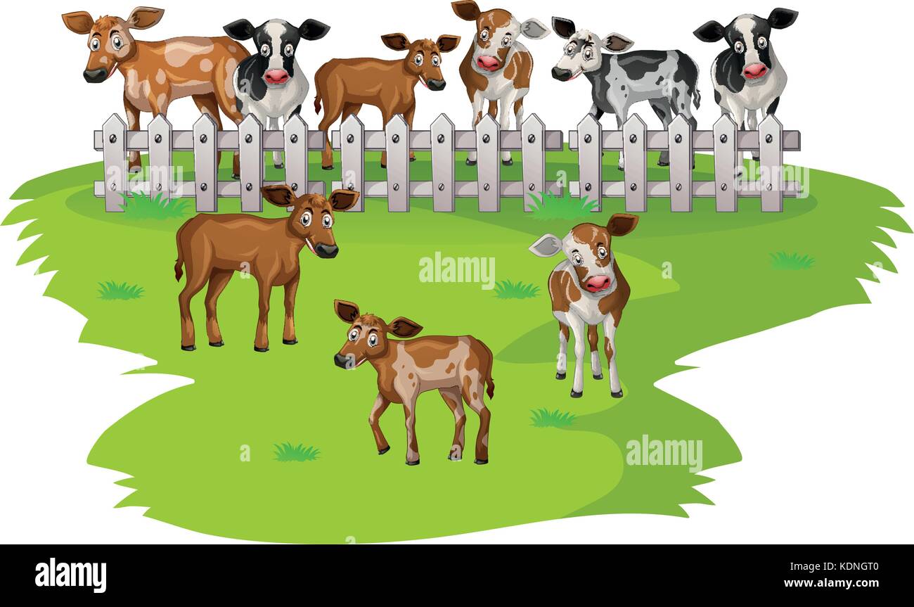 Cows farmyard Stock Vector Images - Alamy
