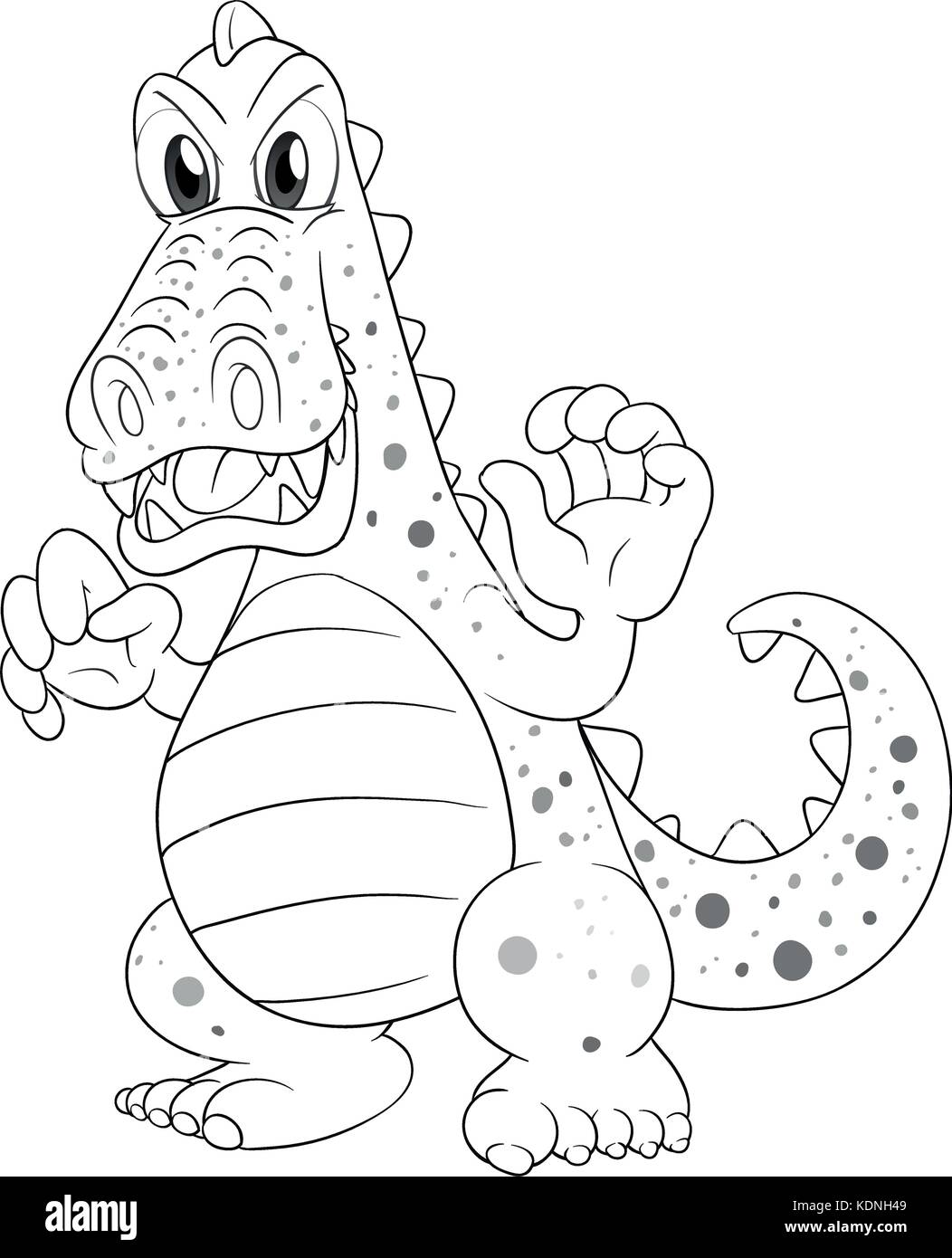 Doodles drafting animal for angry dragon illustration Stock Vector