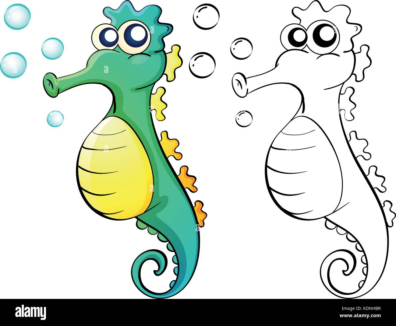 Doodle animal for seahorse illustration Stock Vector Image & Art - Alamy