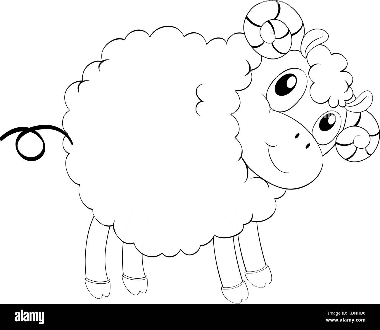 Animal outline for cute sheep illustration Stock Vector Image &amp; Art - Alamy