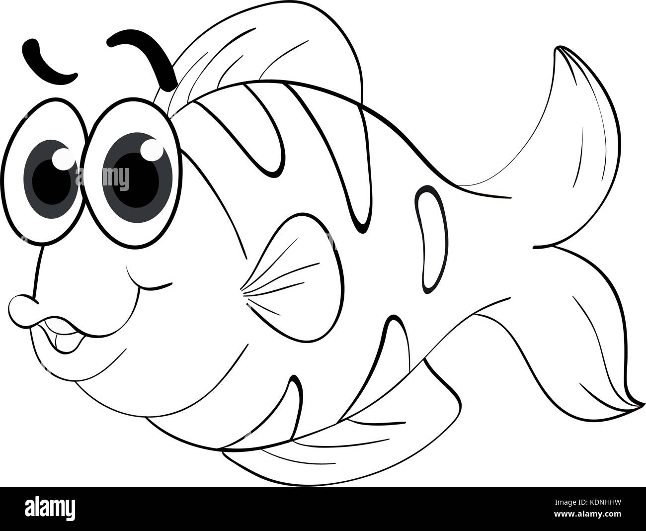 Animal outline for cute fish illustration Stock Vector Image & Art