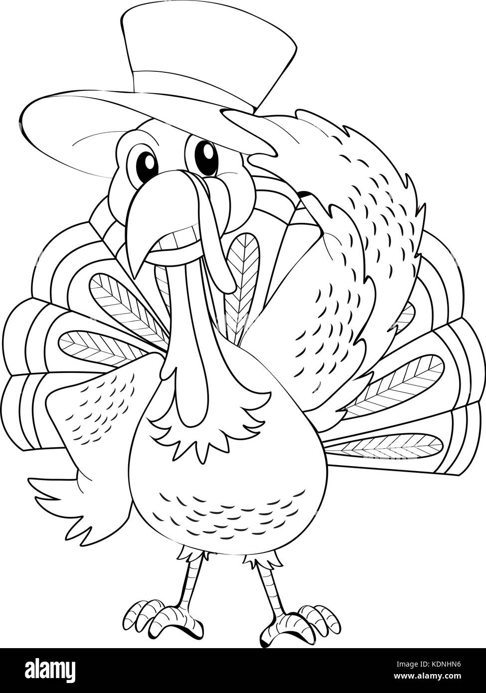 Animal outline for wild turkey illustration Stock Vector