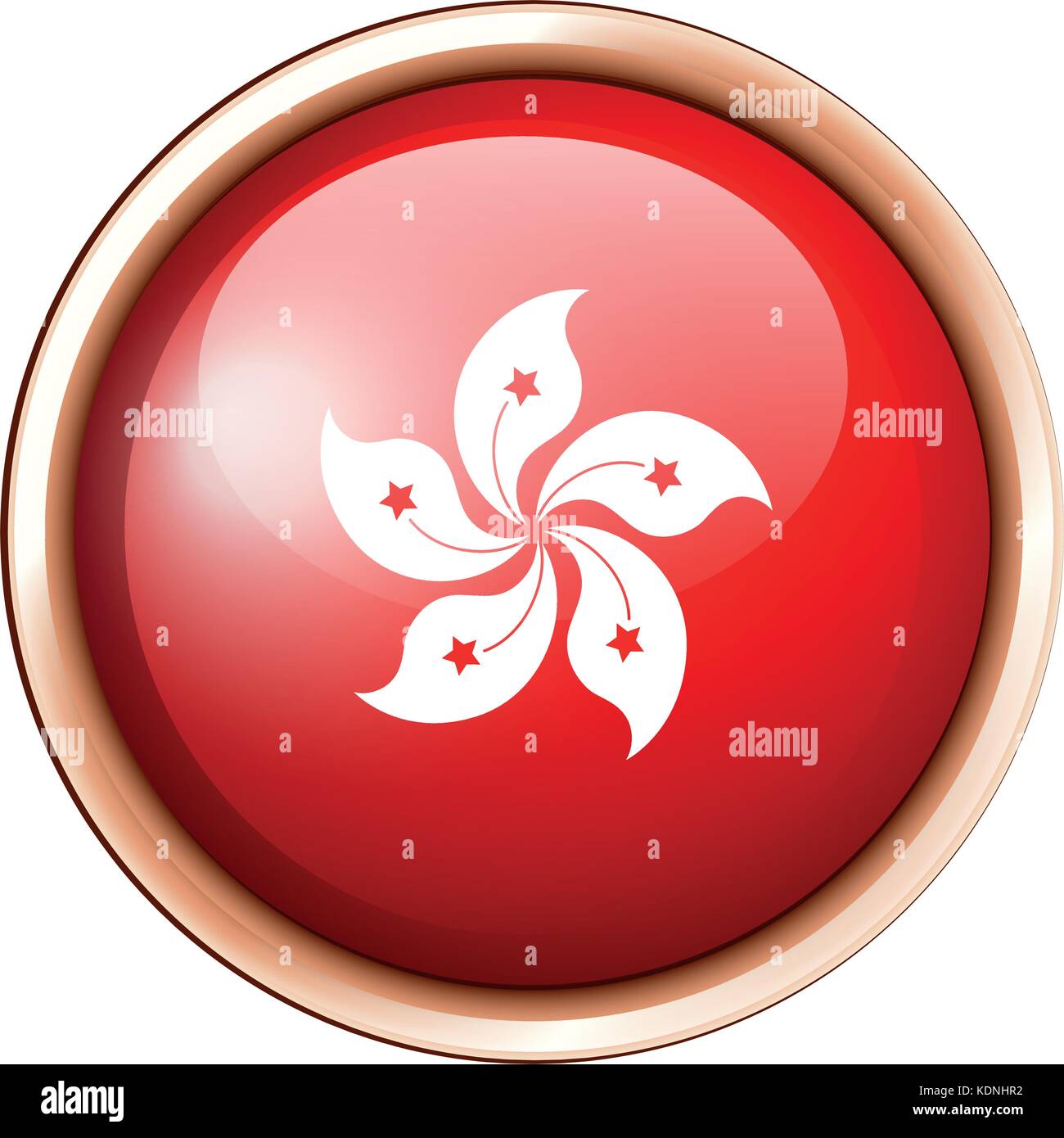 Round badge with HongKong flag illustration Stock Vector Image & Art ...