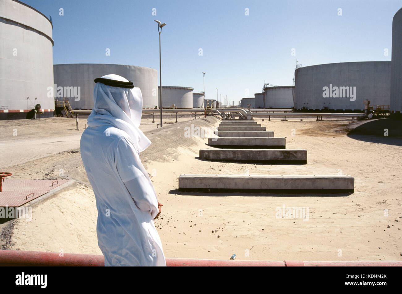 Ras Tanura, the largest oil refinery in the world, operated by Saudi Aramco, the largest oil  company in the world. Stock Photo