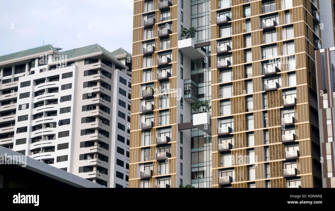 Skyscraper in Bangkok. Cityscape view of Bangkok modern office business ...