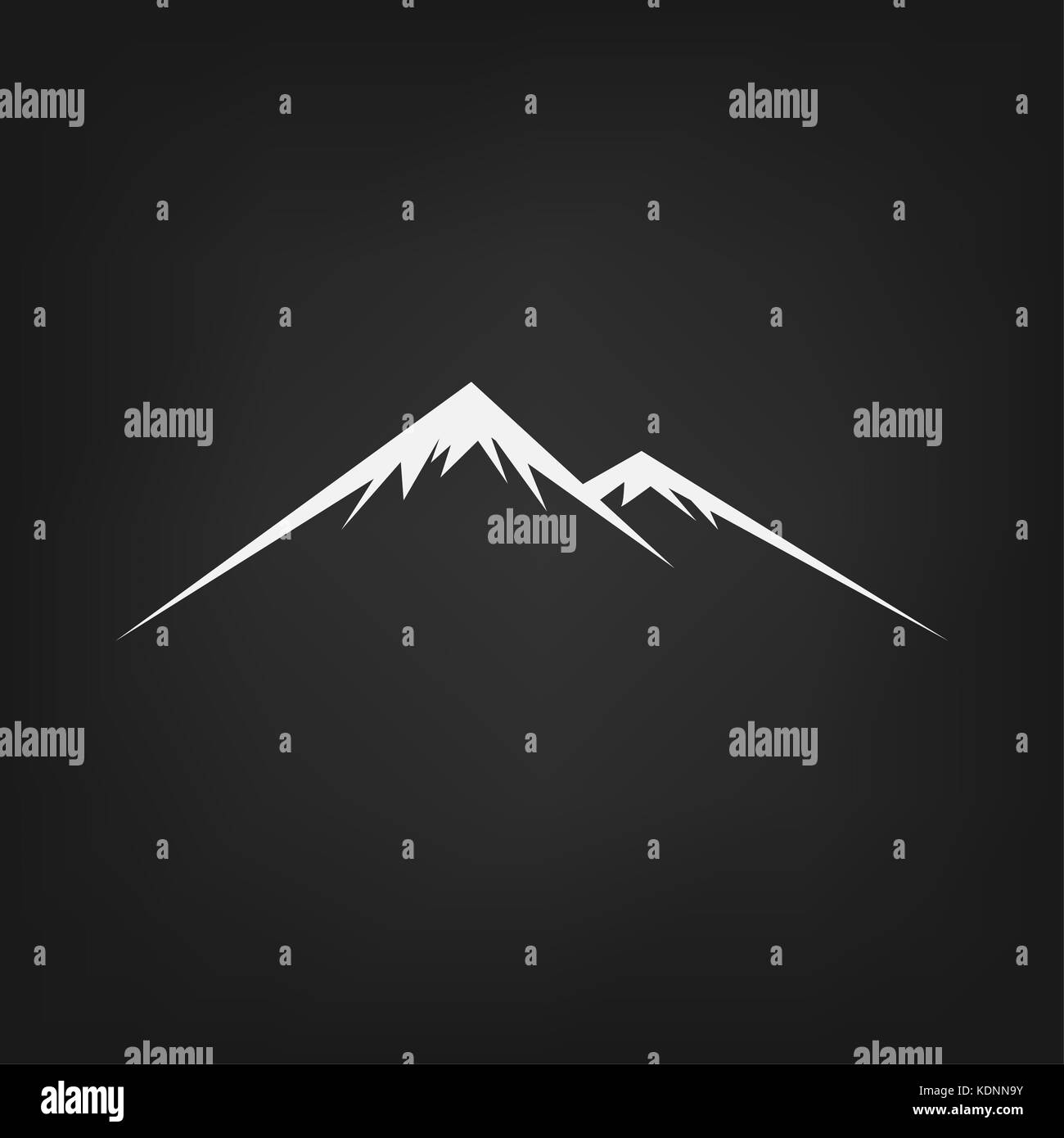 Mountain icon on black background , vector Stock Photo - Alamy