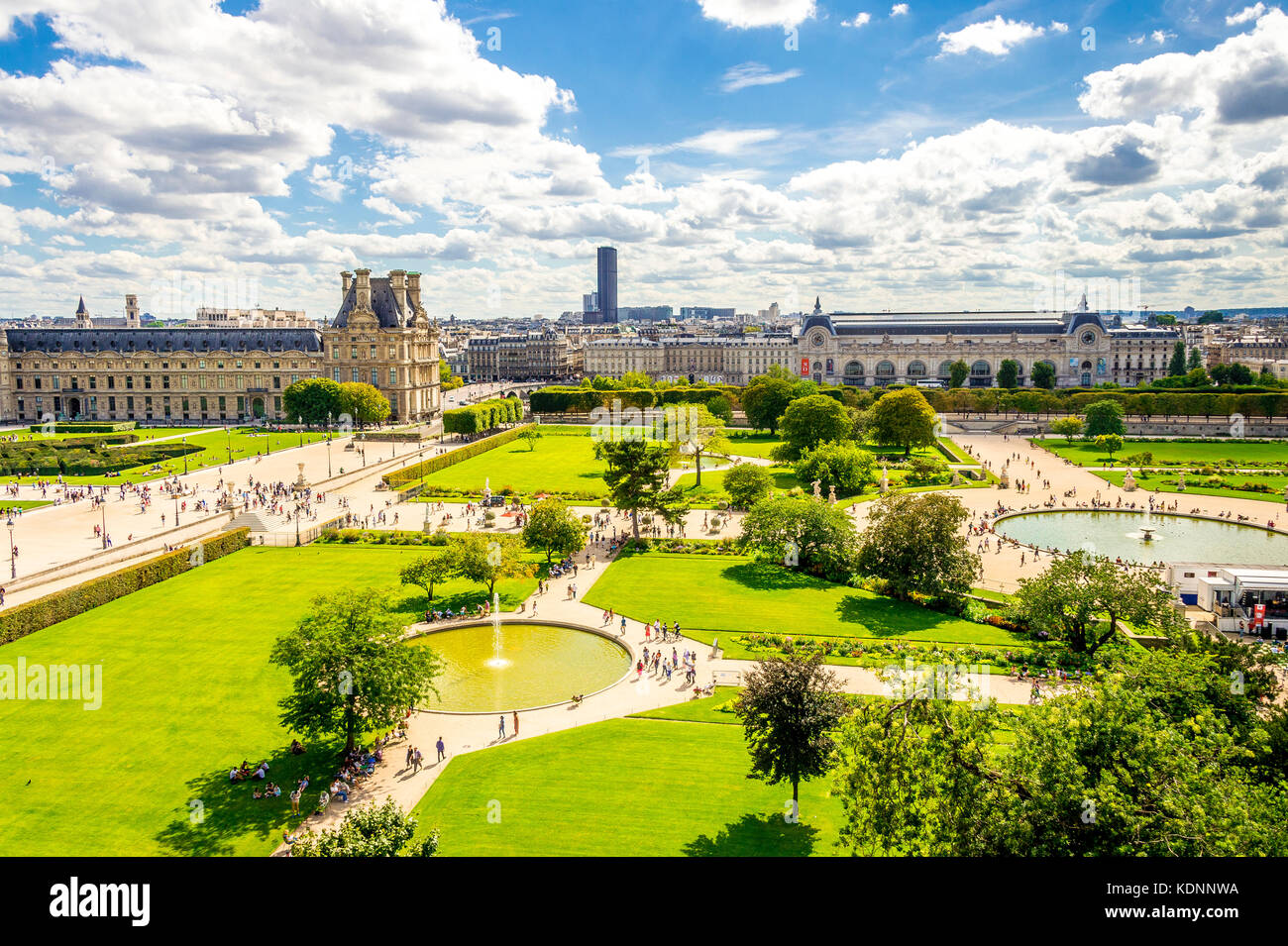 Aerial view of the Tuileries Garden in Paris, France Stock Photo